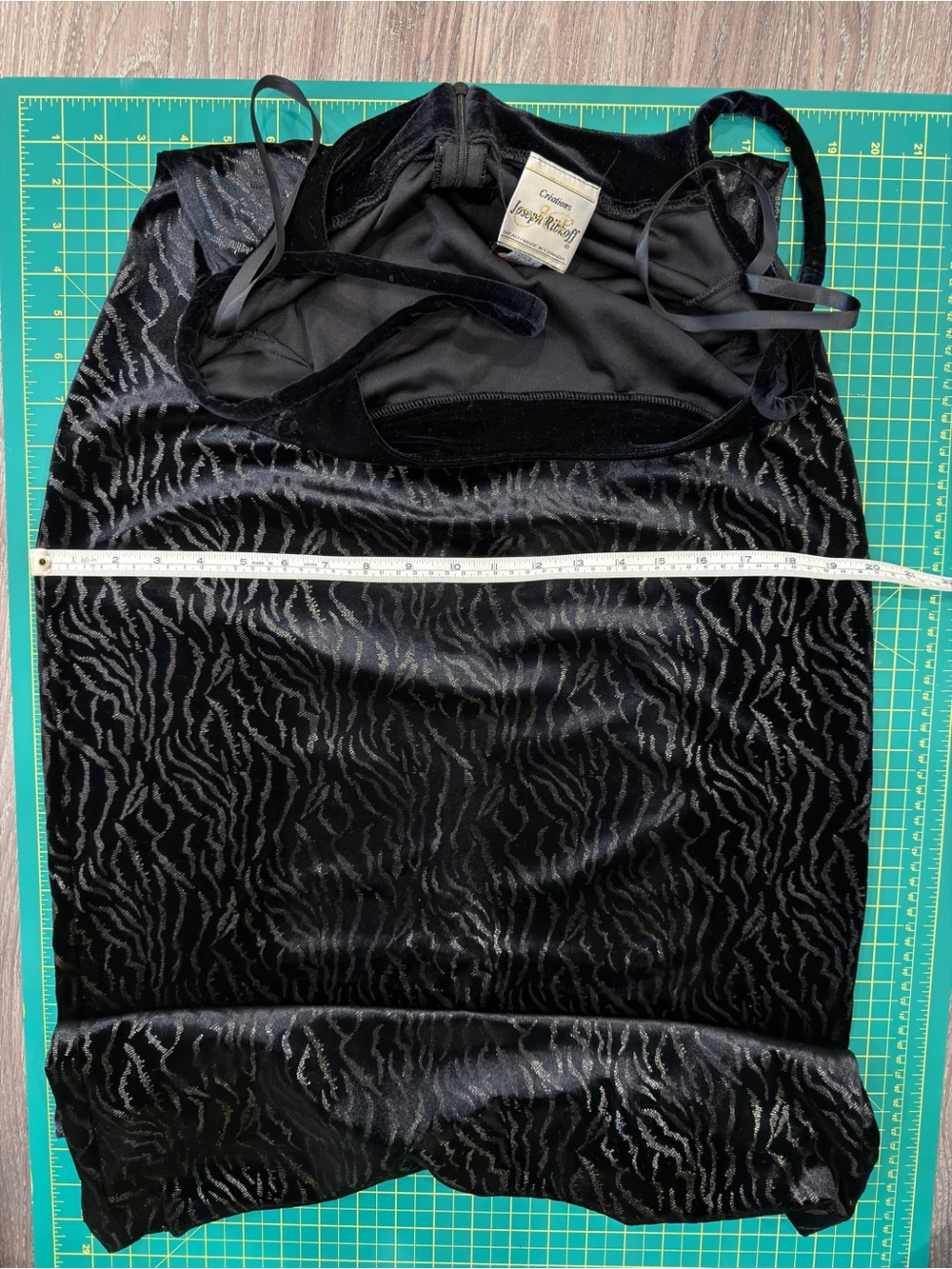 Vintage Joseph Ribkoff Black Velvet Slip Maxi Dress small - Picture 17 of 17